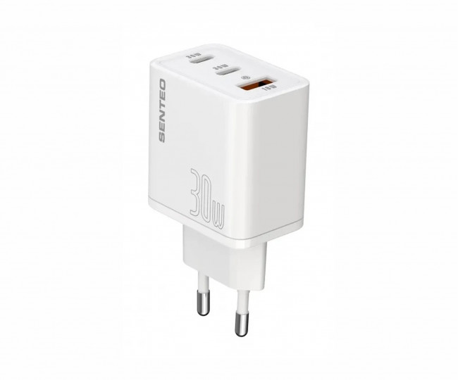 СЗУ 3Port SENTEO Z-17 USB+2USB-C 3A GaN PD 30W (white)